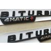 For Mercedes Benz A35 A43 C43 E43 GLC43 GLE43 CLS53 GLB35 AMG 1Pair BITURBO 4MATIC+ Emblems Badge BITURBO4MATIC+ Symbols Sticker UX0