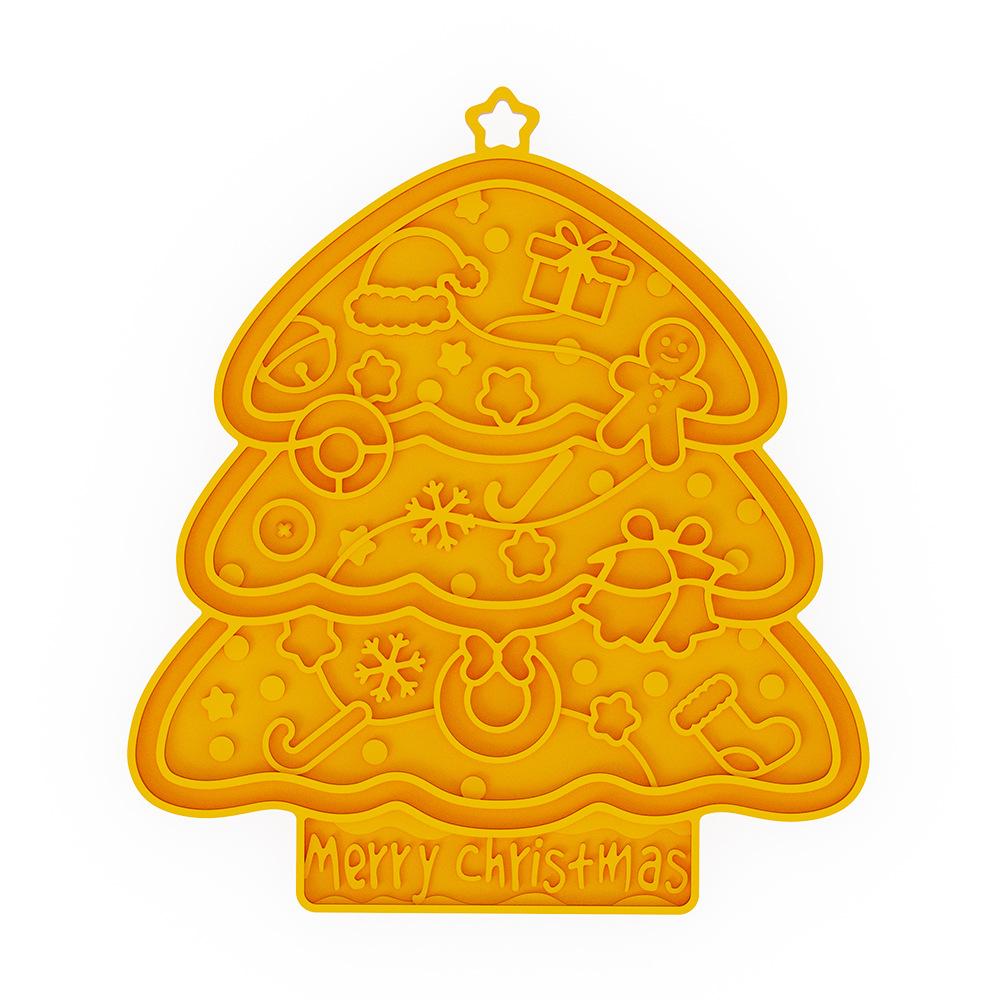 Christmas Tree Shaped Portable Eco-friendly Solid Durable Food-grade Silicone Pet Lick Mat Slow Feeder Food Bowl for Cats Dogs