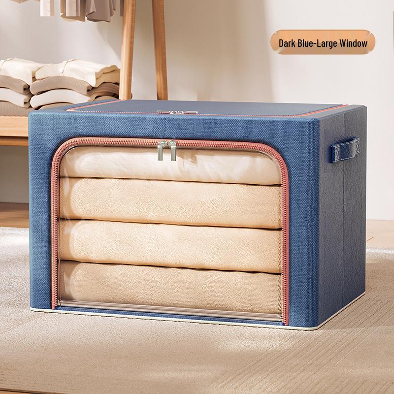 Extra Large Foldable Polka Dot Storage Box - Thick Oxford Cloth for Clothes & Quilts