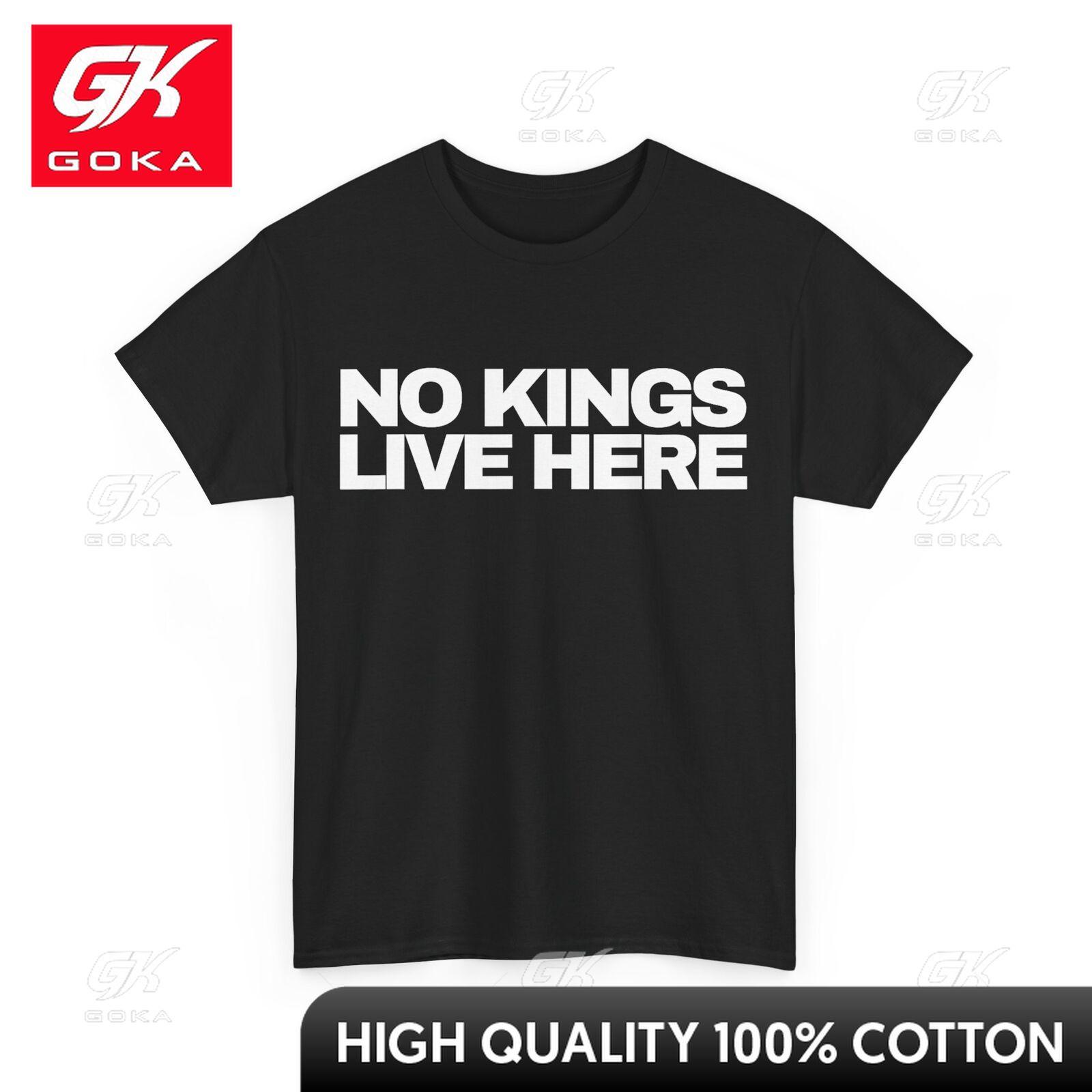 No Kings Live Here Trendy Round Collar Graphic T Shirt Casual Streetwear S
