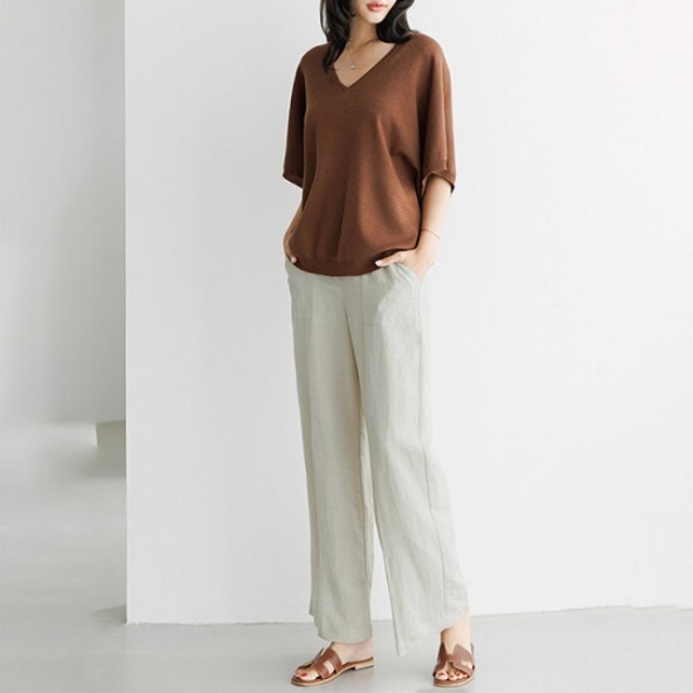 Dedra V Neck Viscose Knit Knf3028