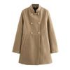 Fall and Winter New Women's Clothing Gold Button Decoration Wool Blend Double Breasted Stand Collar Coat Outwear 9037141