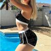 Bikini con Correa Estampada Cintura Alta Traje de Baño para Mujer Deporte Éxito