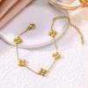 Exquisite Four-Leaf Clover Rhinestone Bracelet - Simple, Fashionable Flower Design