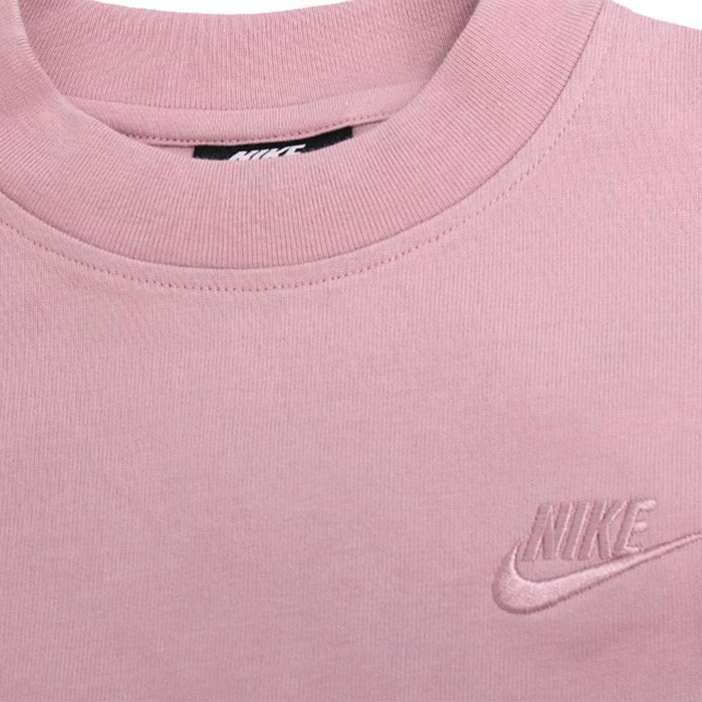 Nike Sports Lifestyle Series Solid Color Logo Embroidered Round Neck Long Sleeve T-Shirt Women Tops Pink CZ3557-516
