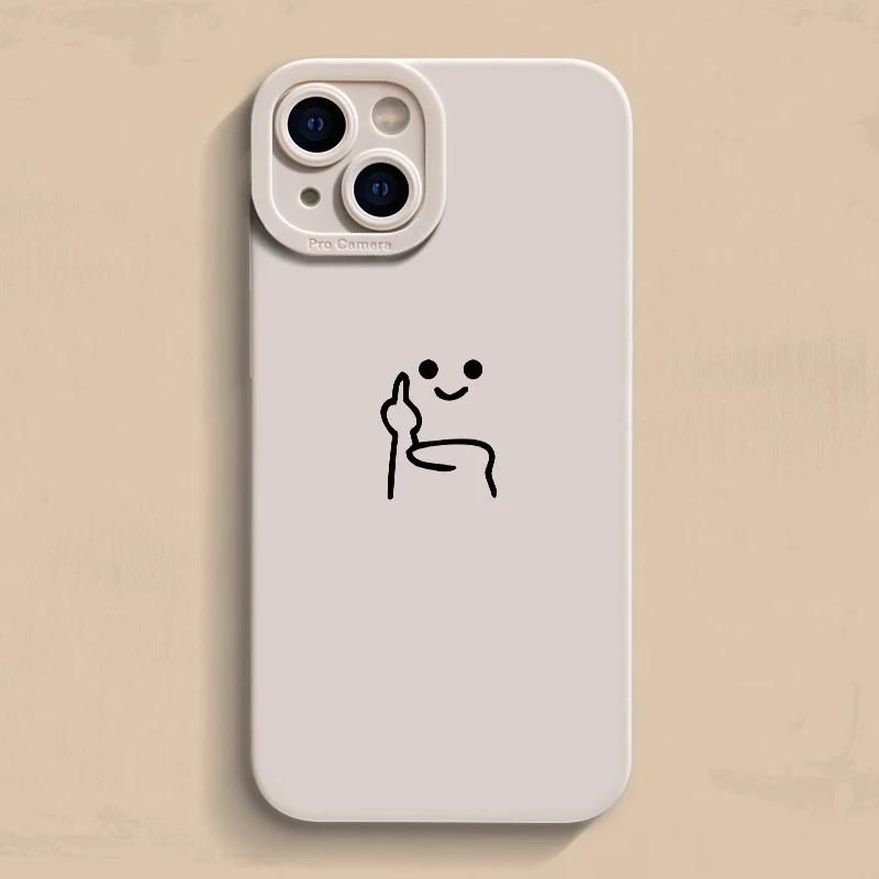 

Highend Black Cartoon Red Man Phone Case For iPhone 16 15 14 11 12 13 Pro Max X XR XS Max 7 8 15 16 Plus Shockproof Soft Cover iPhone 15 Pro