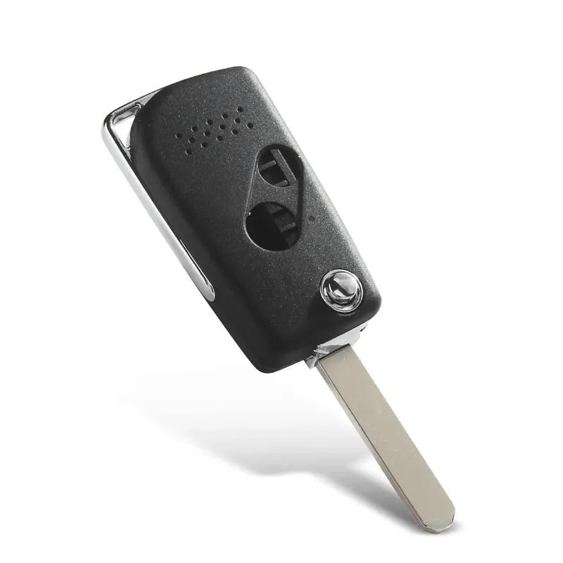 KEYYOU Modified Remote Flip Folding Car Key Shell Case for Honda Accord Civic CRV Pilot Fit Replacement Fob Cover 2/3 Buttons