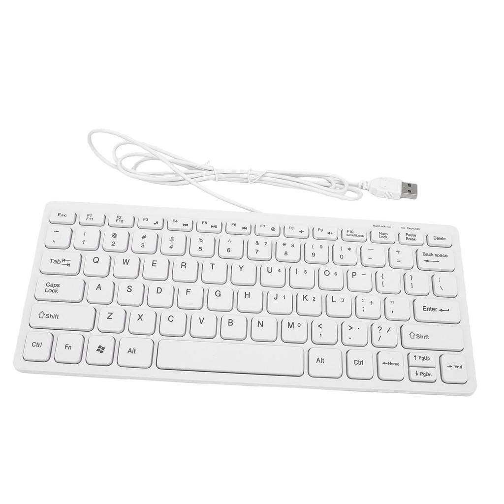 USB-Tastatur mit Kabel 78 Tasten Kompakte leise Tastatur für PC Laptop Tablets Desktop-Computer