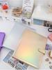 Laser Binder A4 Gradient Rainbow Photocard Collect Book Large 9Grid Life 4Grid Card Holder PU Album with Button Kpop Gift