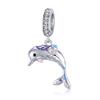 WOSTU 925 Silver Flamingo Bee Charms Ariel Balloon Coffee Girls Beads Dangle Fit DIY Original Bracelet Pendants Jewelry