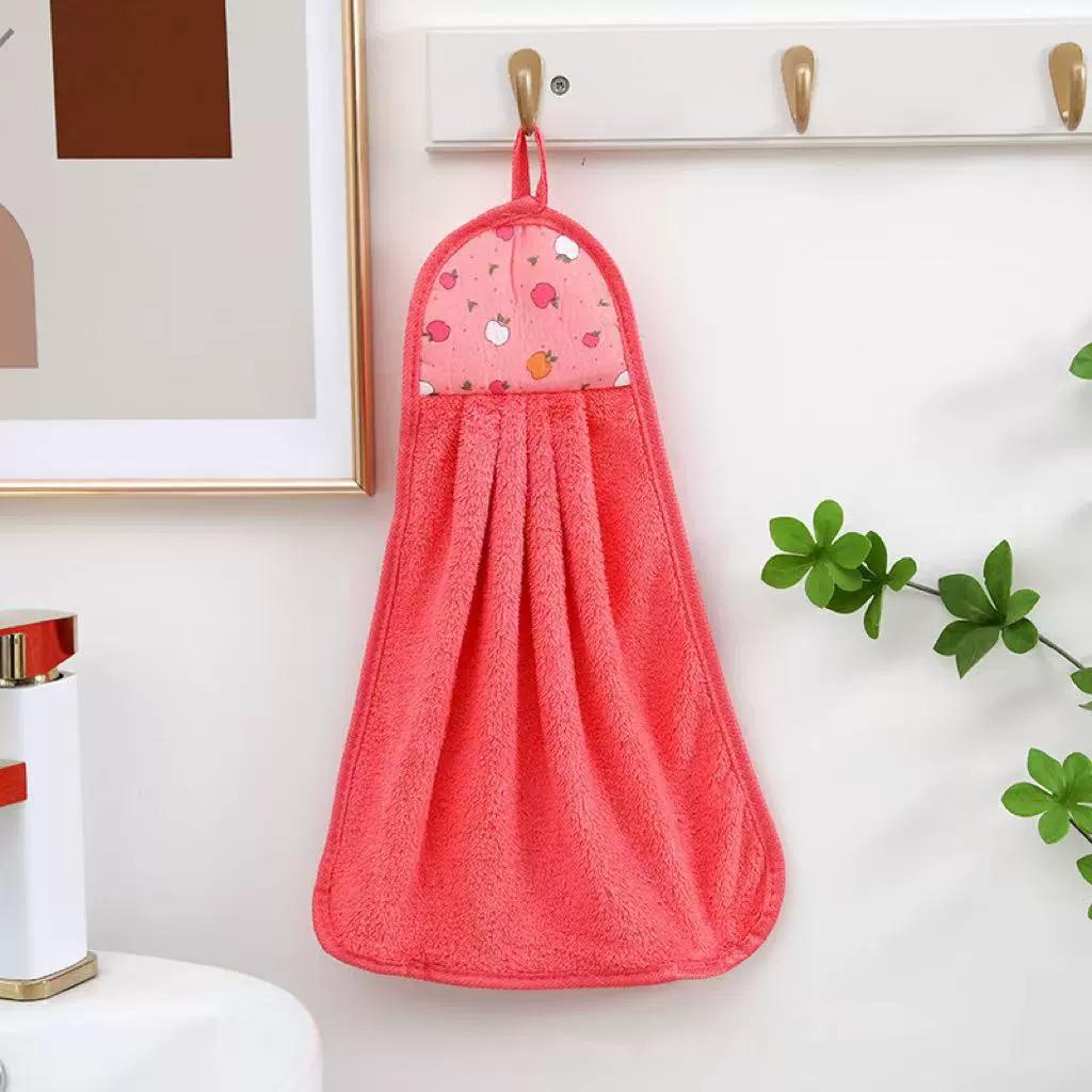 1pcs Coral Velvet Bathroom Supplies, Soft Hand Towel, Absorbent Cloth Dishcloths, Hanging Cloth, Kitchen Accessories