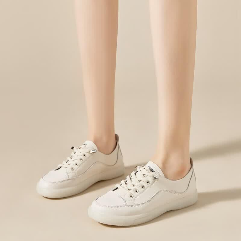 ZHR Women's Genuine Leather Lace-Free Casual Sneakers A75