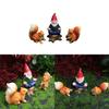 Resin Micro Scene Ornament Dwarf And Squirrel For Garden Decor Indoor Display