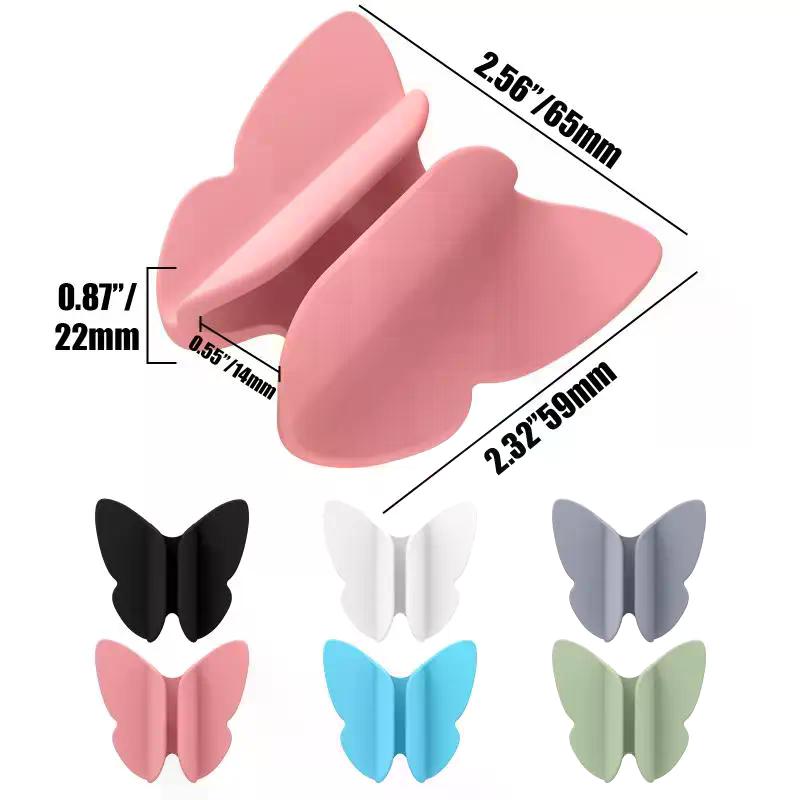 Suction Cup Silicone Phone Lipstick Holder Anti Loss Butterfly Shape Lip Gloss Phone Case Multifunctional Lipstick Phone Holder