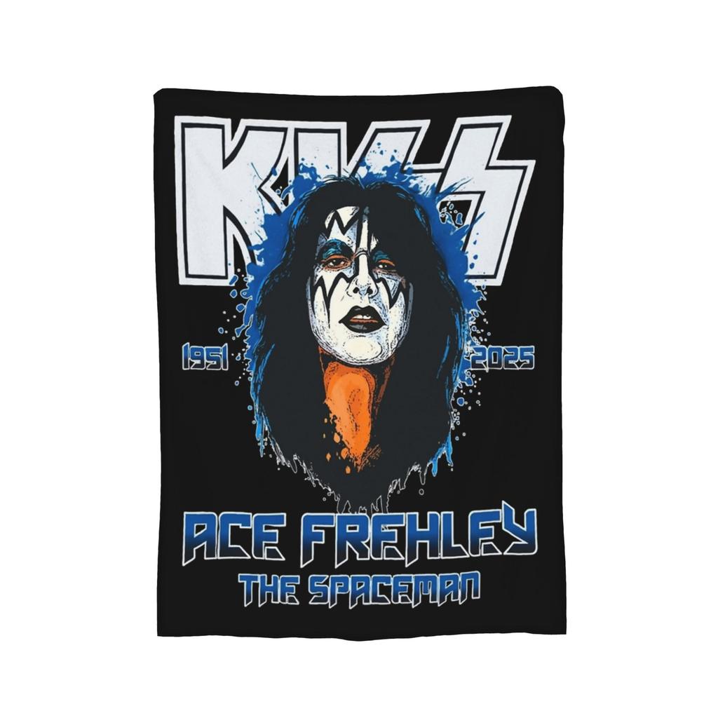 Ace Frehley RIP 1951-2025 Wool Blankets Kiss Band Custom Throw Blankets for Home 200x150cm Rug Piece,