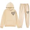Spring and Autumn Sweater European and American Sweatpants Velvet Men's and Women's Loose Tops and Jackets Couple's Printed Hooded Suit