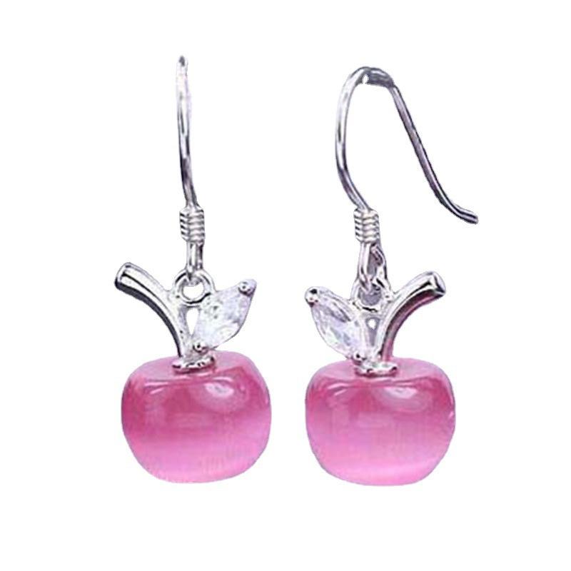 

Элегантные посеребренные серьги корейские серьги опаловые яблоки серьги-подвески для женщин рождественские серьги-подвески ювелирные изделия