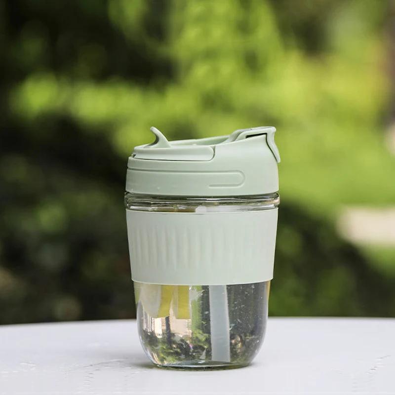 500ML Portable Sports Water Bottle Straw BPA Free Leakproof Gym Bottle Drink Mugs Outdoor Sports Student Couple Water Cup