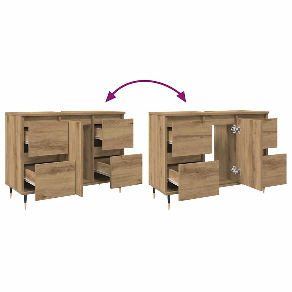 Bathroom Cabinet Artisan Oak 80x33x60 cm Particleboard