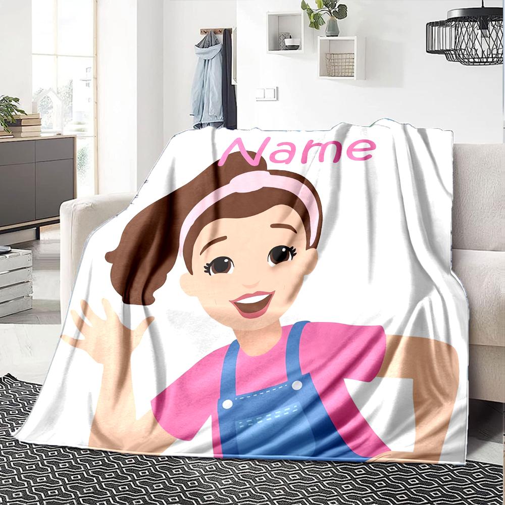 Nome Personalizzato Sig.ra. Coperta Stampata Tema Rachel - Perfetta per Divano, Letto, Viaggio e Uso Esterno | Lavabile in Lavatrice, Accogliente e Durevole.