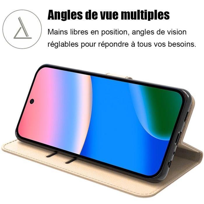 Coque Pliable - E.F.Connection - pour Google Pixel 10 - Antichoc Synthécuir Doré - 2 Verres Trempés