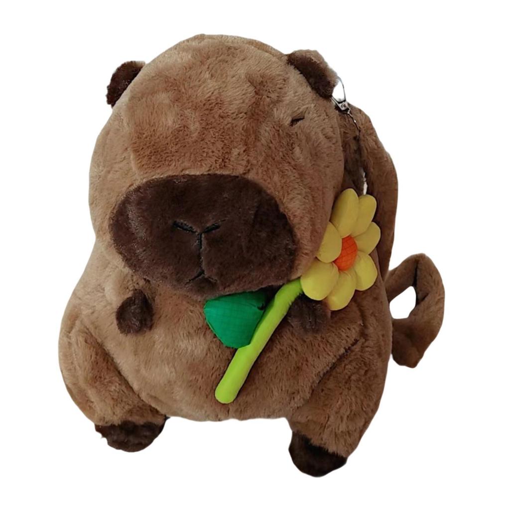 Plush Capybara Backpack Shoulder Bag for Birthday Gift Street Kids Adults