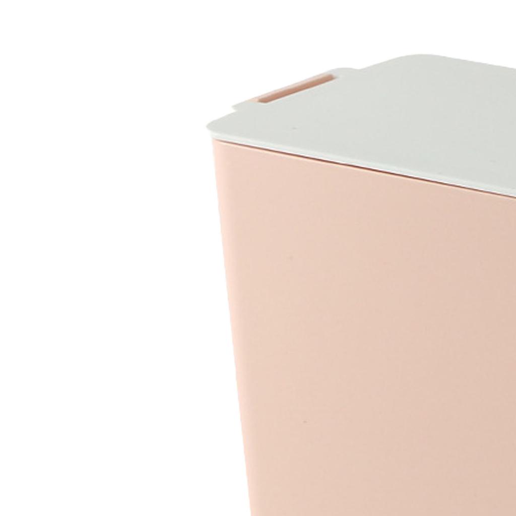 Mini-Mülleimer Schreibtisch Arbeitsplatte Müllbehälter Kunststoff Küchenabfalleimer mit Deckel Hellrosa