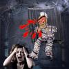 Halloweenská závěsná hračka duch s pohybovým senzorem a LED očima Strašidelná vězeňská klec Duch Baterie Hlasem aktivované Strašidelné výkřiky Zombie dekorace