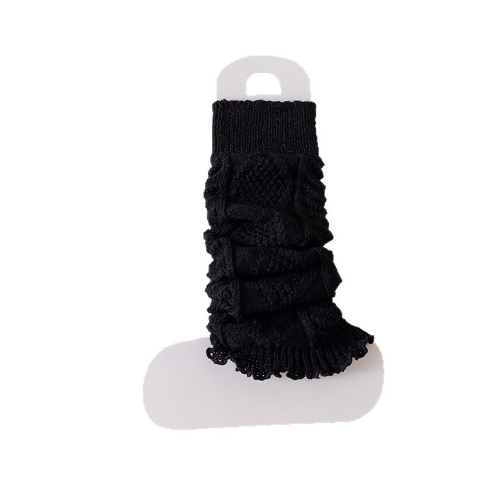 Knitted Knee Socks Solid Color Knee Sleeves Japanese Style Foot Cover Socks For Women