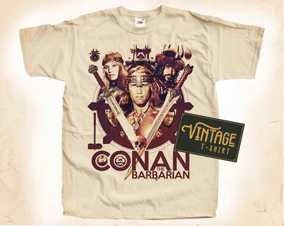Conan barbar T tričko Tričko Filmový plakát Vintage Přírodní tričko velikosti S až 5XL