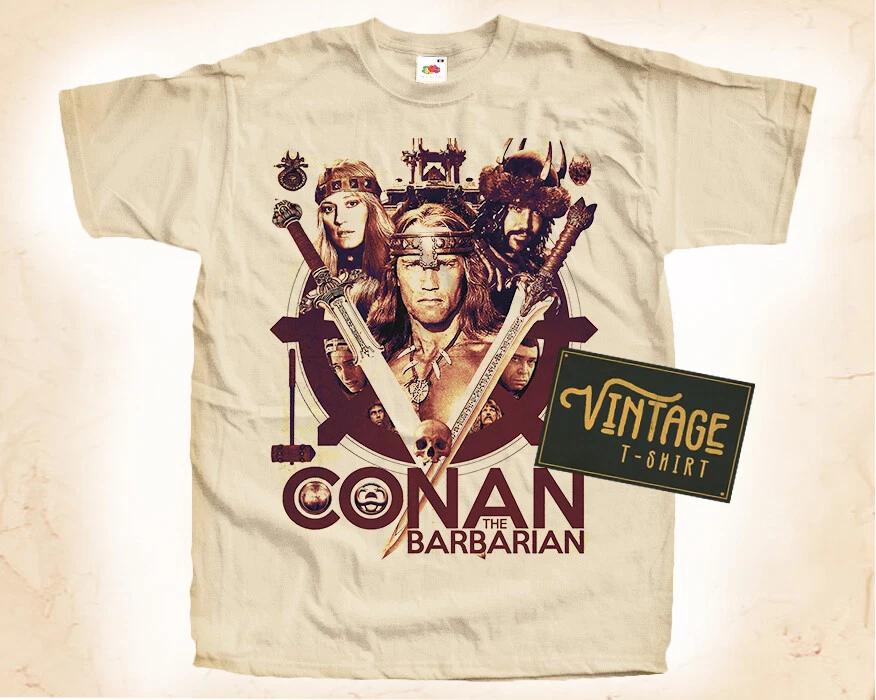 

Conan the Barbarian T SHIRT Tee Movie Poster Vintage Natural Tee sizes S to 5XL 4XL