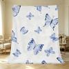 Soft Flannel Fleece Blanket, Breathable Cozy Throw with Butterfly Design Lightweight All Seasons for Home Office, Christmas & Halloween