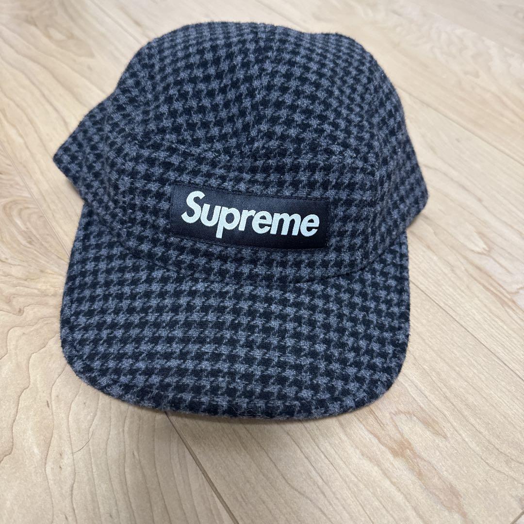 

[USED] Supreme Houndstooth Wool Camp Cap Black