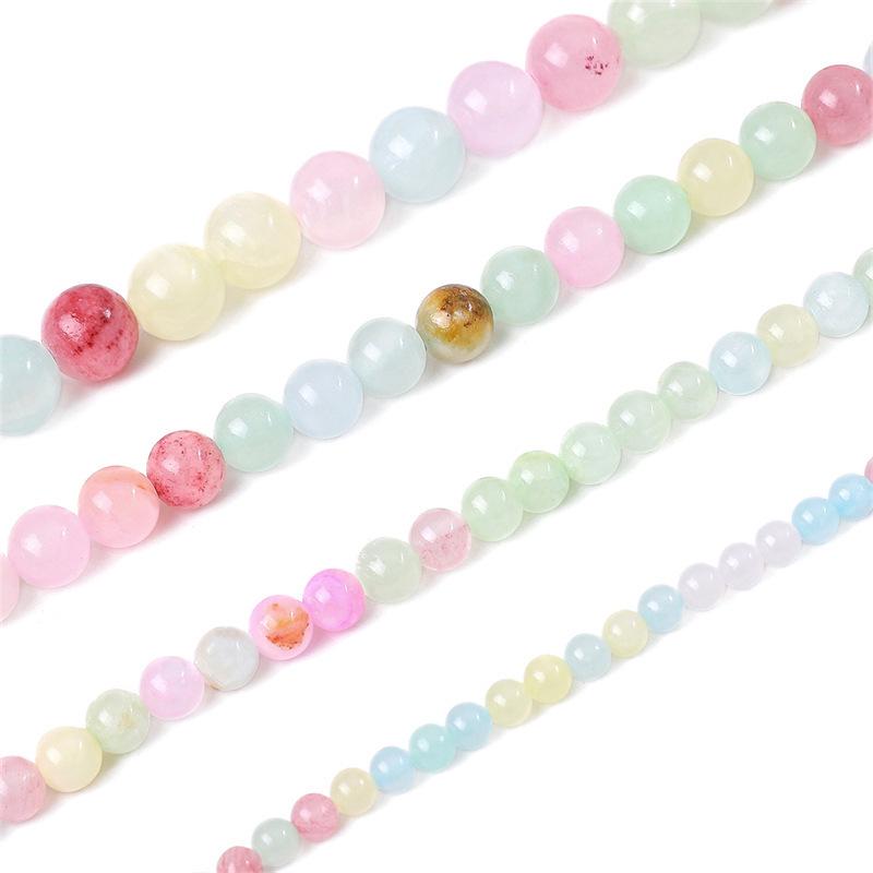 Synthetic Stone Round Beads for DIY Jewelry: Loose Beads with Straight Holes for Handmade Bracelets, Necklaces, Pendants, and More