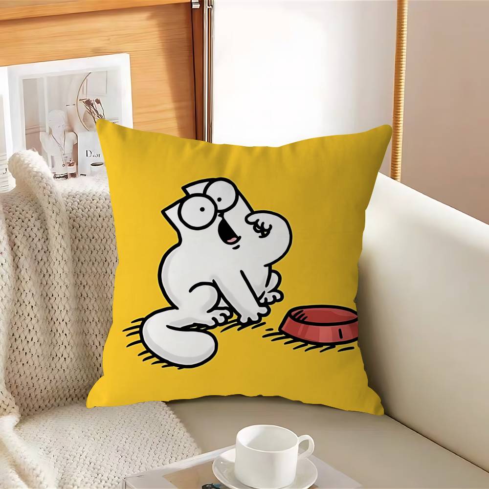 

Мультяшная наволочка SIMONS CATS, съемная, моющаяся, чехол для подушки – мягкий лен для любого сезона 12x12Inch