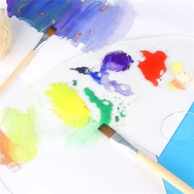 Easy Clean Non-Stick Artist Acrylic Paint Pallet 3/6 Pcs Clear Paint Tray Palette For Oil Watercolor Crafts