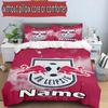 3-teiliges Bettbezug-Set (1 * Bettbezug + 2 * Kissenbezug, ohne Kern), Benutzerdefiniertes Namens-RB Leipzig-Muster Bettwäscheset, Heimschlafzimmer Dekor Geschenk