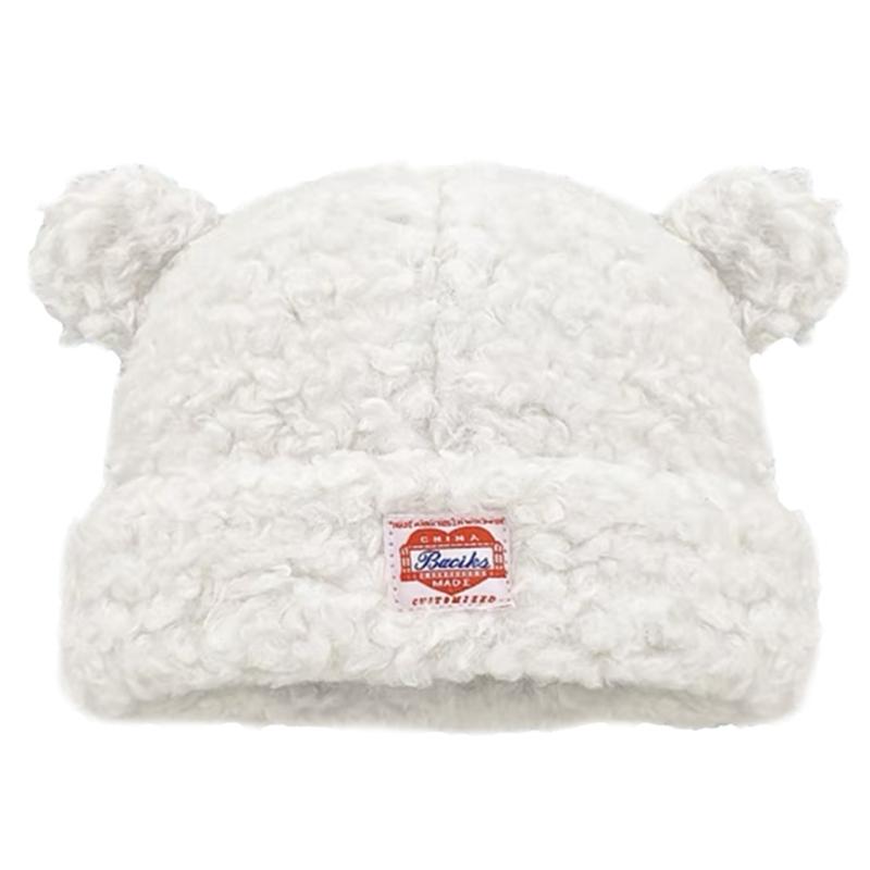 Модна шапка-біні з вушками ведмедика для різних розмірів голови, зимова, осіння, пуловер, шапка-біні, унісекс, головний убір для повсякденного носіння