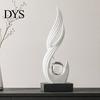 Exquisite Home Accents for Shelves Abstract Decorative Sculpture with Clear Crystal Ball, Modern Flowing Curve Tabletop Decor Statue Elegant