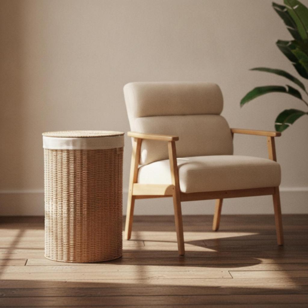 Laundry Hamper with Lid Handwoven Paper Rope Reinforced Woven Basket