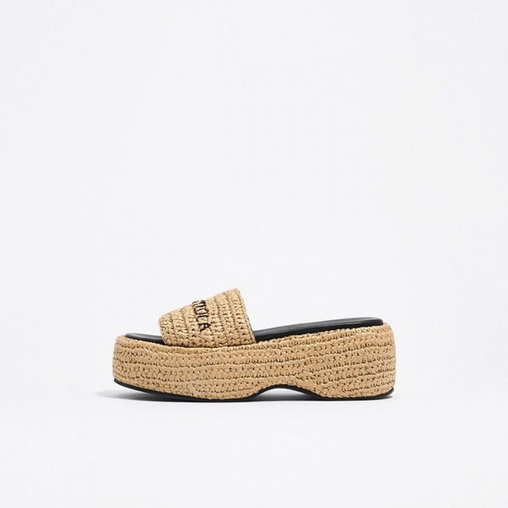 

Beam By Rola Beige Rafia Platform Sandal B255ais016brc Brown/36