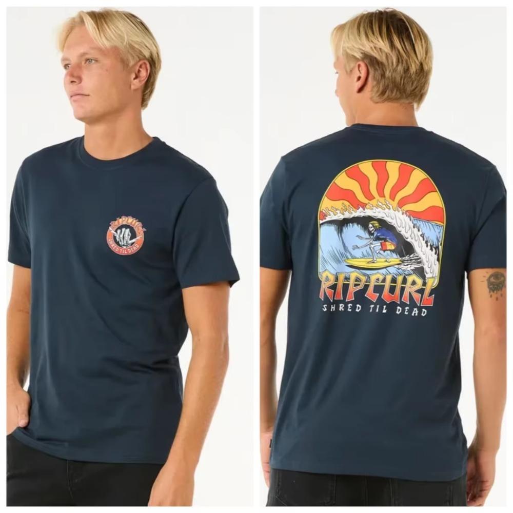 New Ripcurl Letter Print Men's T-shirt Short-sleeved Summer Outdoor Sports Surfing Short-sleeved Fitness Short-sleeved T-shirt