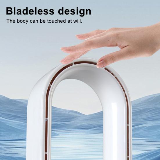 Bladeless Desk Fan with 3 Speeds Digital Display Strong Airflow Low Noise Rechargeable Quiet Cooling Fan