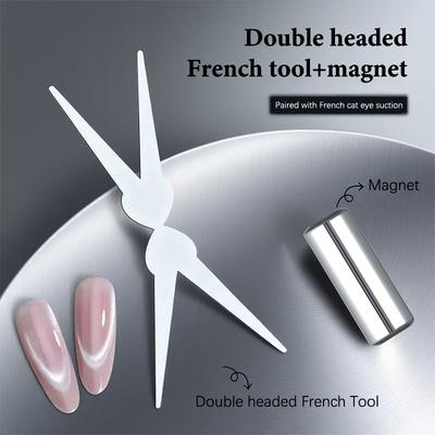 Double Headed Big Y-shaped Nails French Shape Strong Cat Eye Magnet Iron Sheet Nail Art Gel Polish Magnetic Effect Manicure