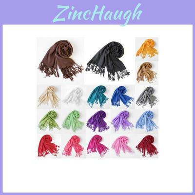Luxuriously Soft Womens Winter Warm Cashmere Silk Solid Color Long Pashmina Shawl Wrap Scarf