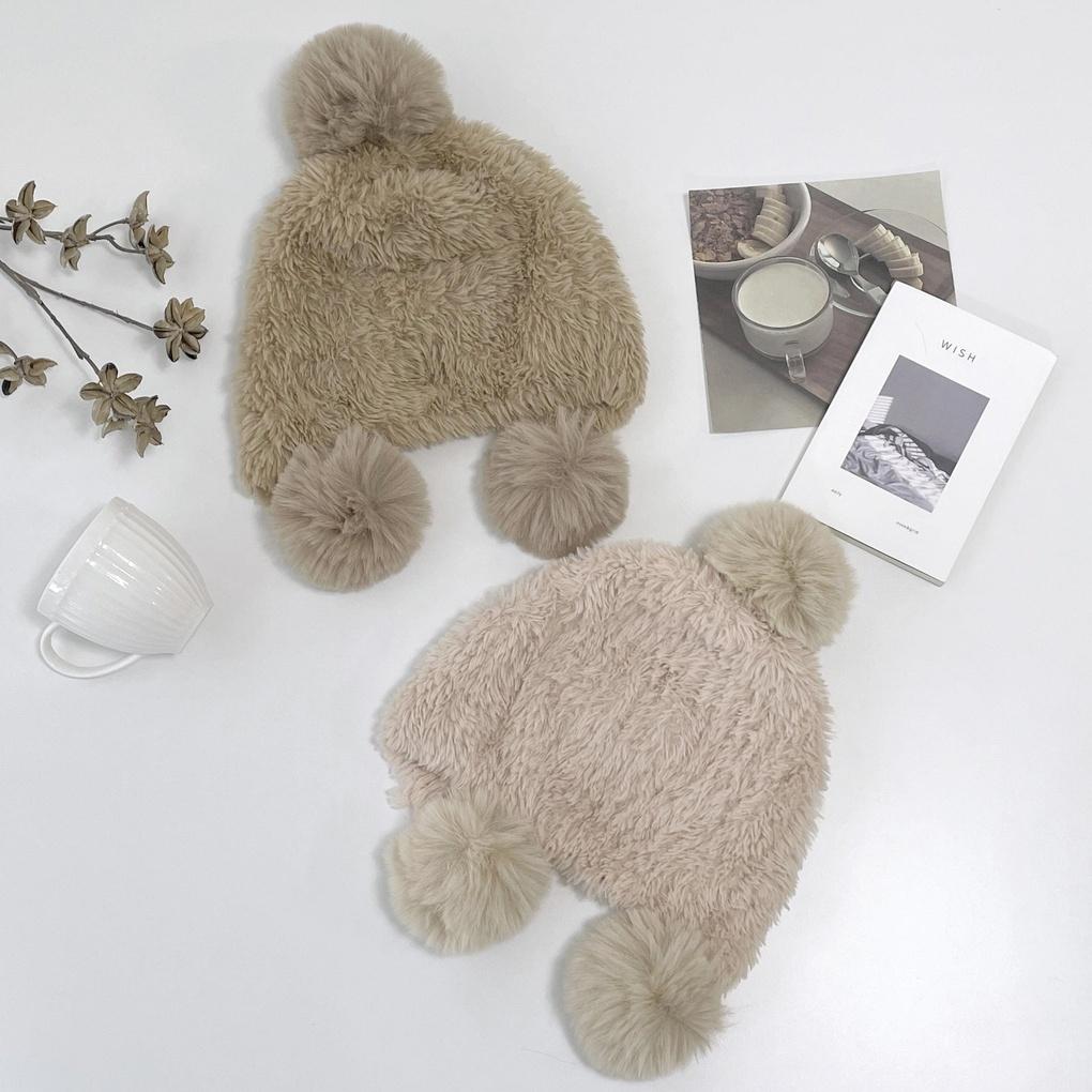 Women's and Men's Daily Fur Knit Pom Pom Beanie Hat