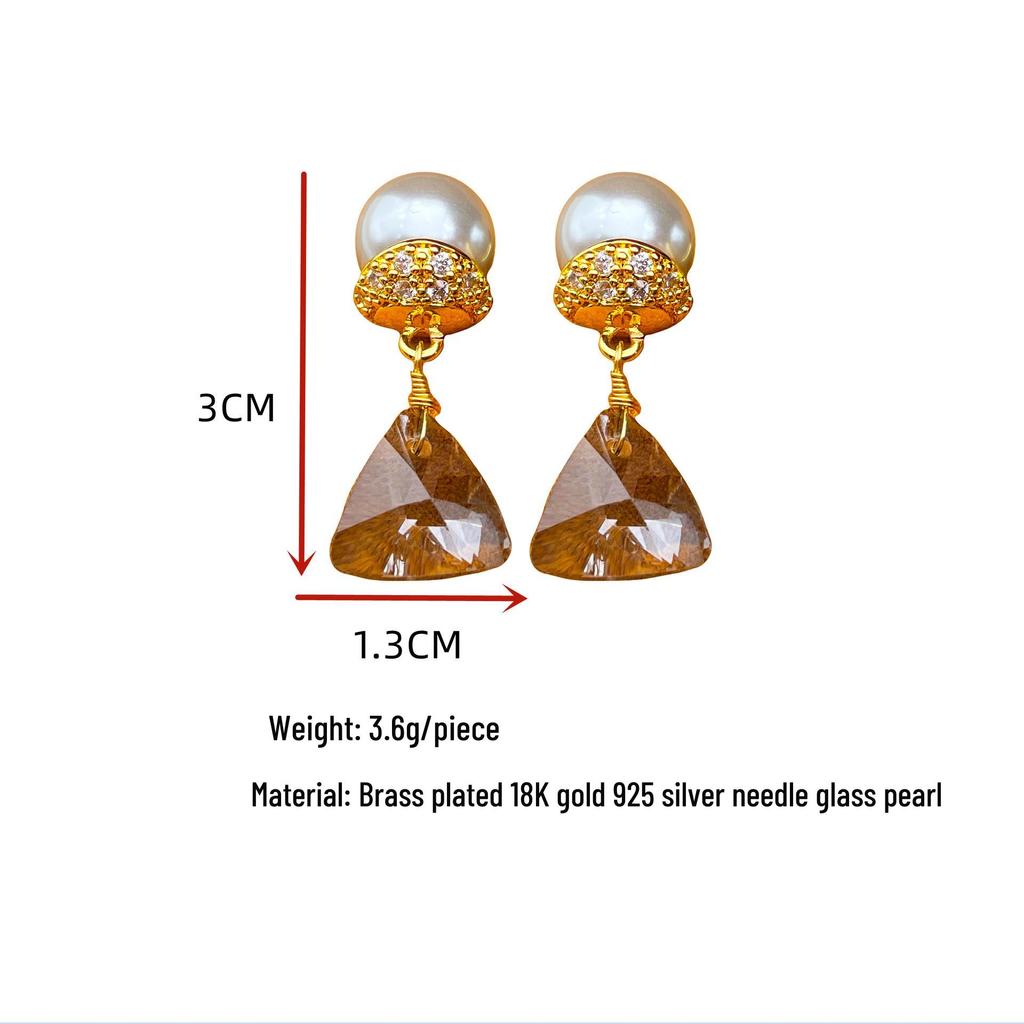 Elegant Pearl and Crystal Tassel Earrings - Exquisite Silver Needle Jewelry for Women