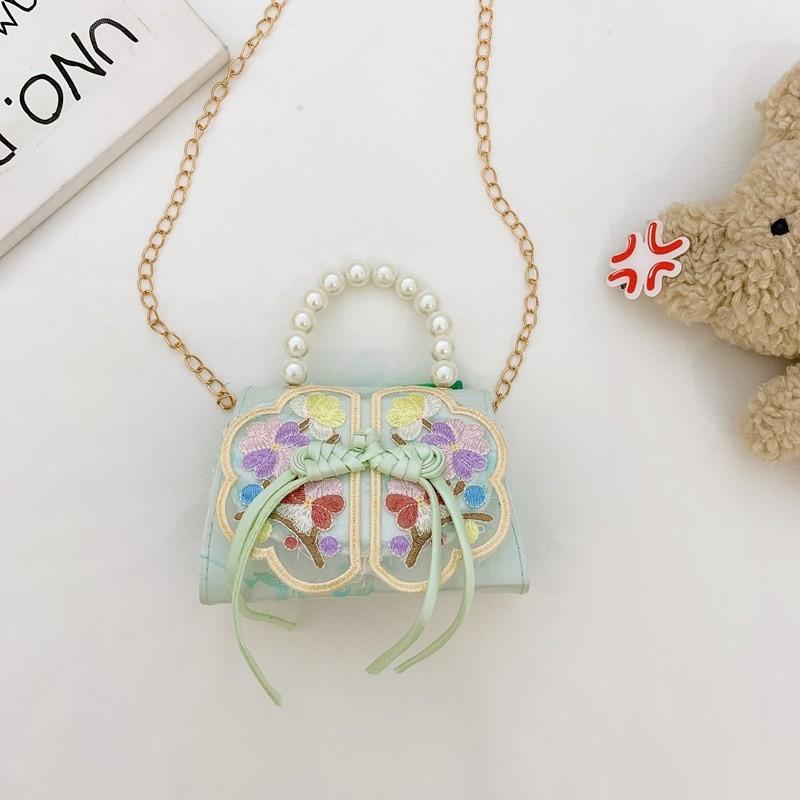 Double Pearl Knot Princess Crossbody Bag Cute Coin Purse Suitable Playing For