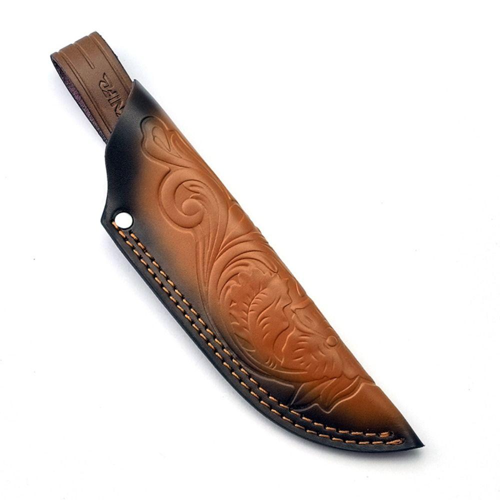 Multi-function Leather Sheath Brown Straight Knife Cover Waist Belt Buckle  Outdoor Tool