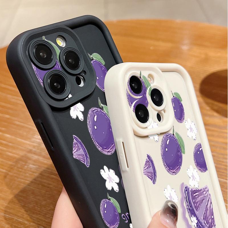 For iPhone 16 Pro Max Fruit Print Phone Case For iPhone 16e 15 14 13 12 Pro Max Plus 11 XR XS Flower Print Phone Case TPU Soft Shockproof Case Cover